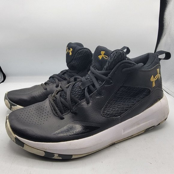 Under Armour Lockdown 5 Mens 11 Black Leather Basketball Shoes 3023949-003 main image 4